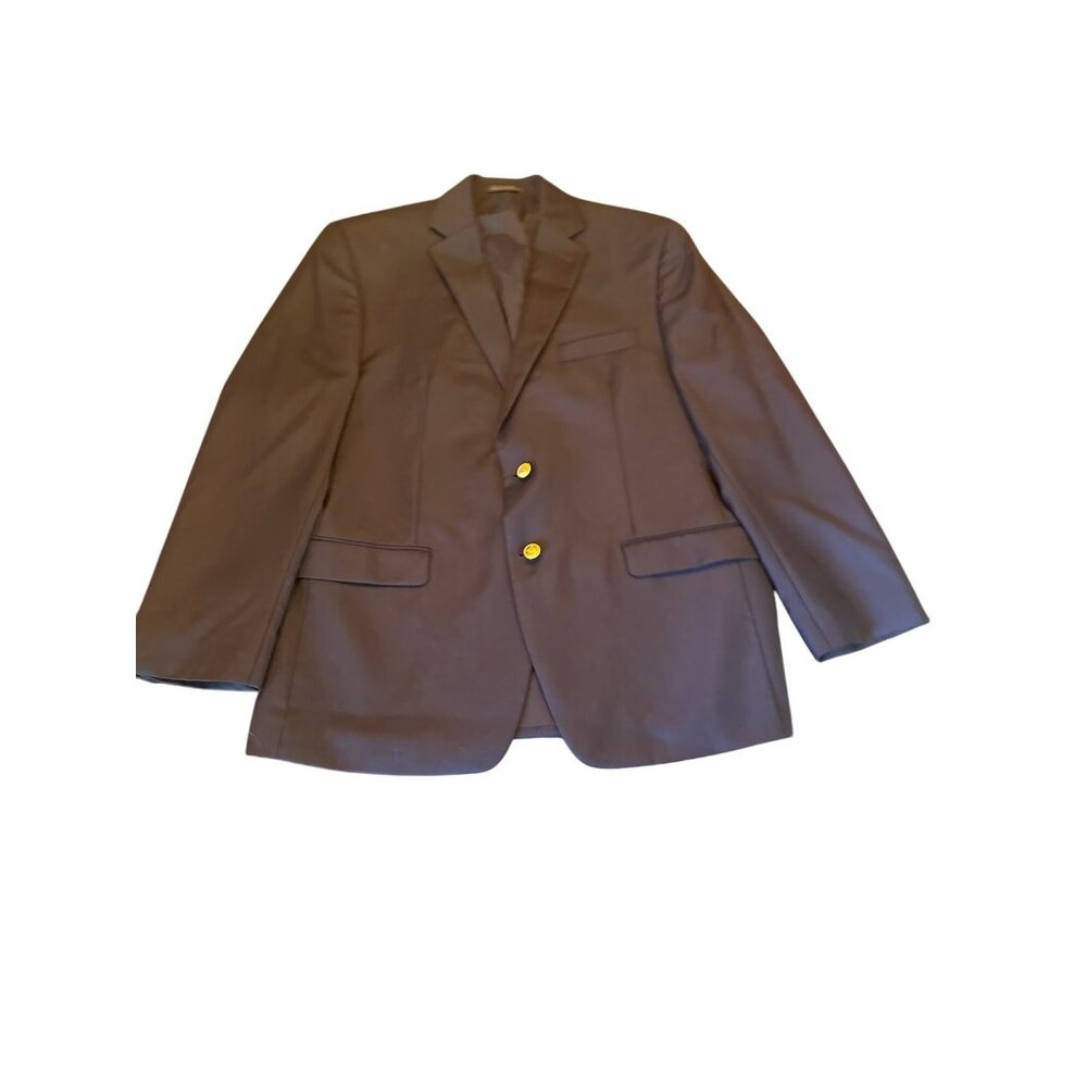 Lauren Ralph Lauren Mens Navy Blazer Jacket 42R 100% Wool Gold Buttons - Picture 1 of 8